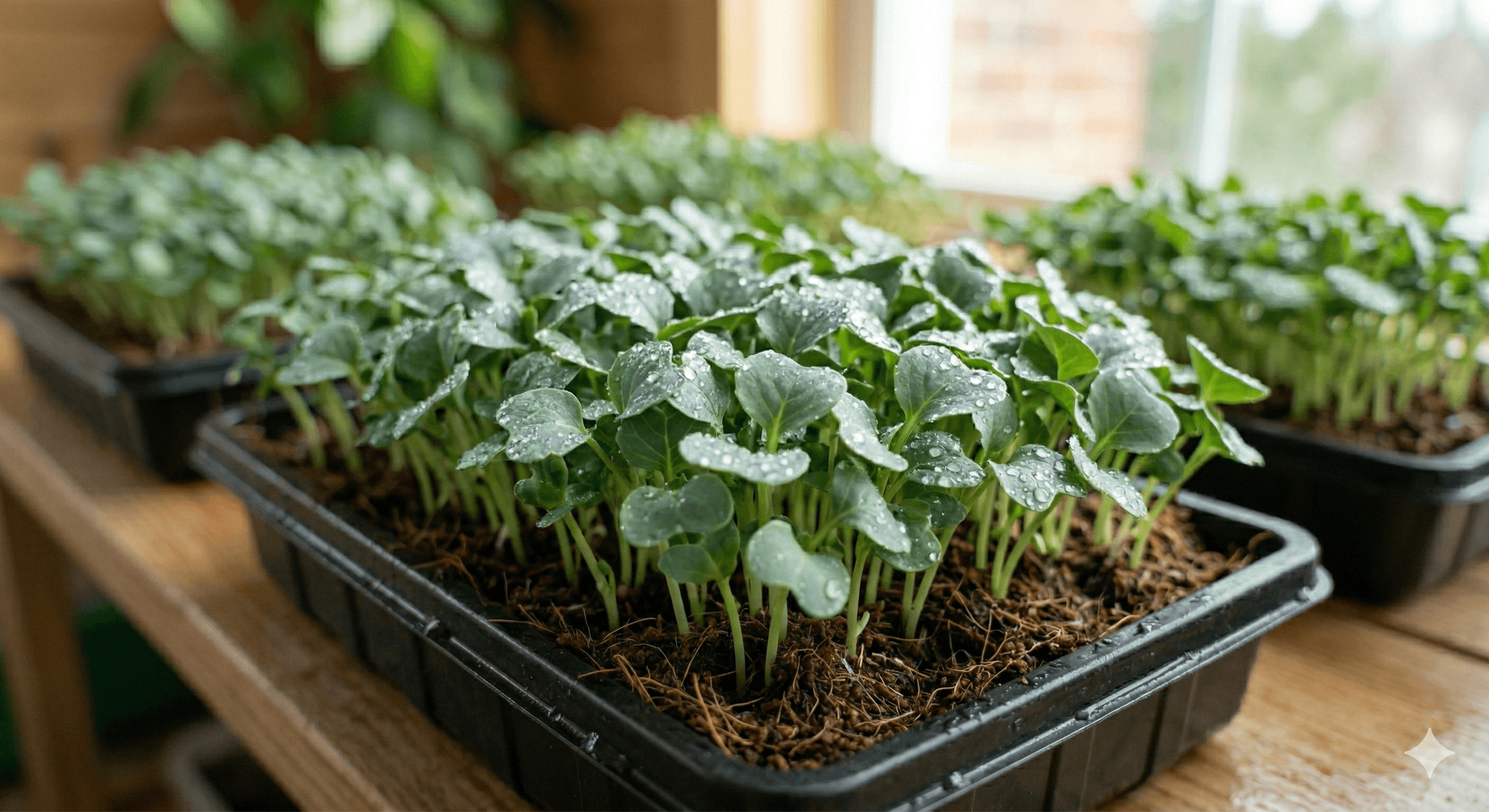 Cabbage microgreens — fresh close-up