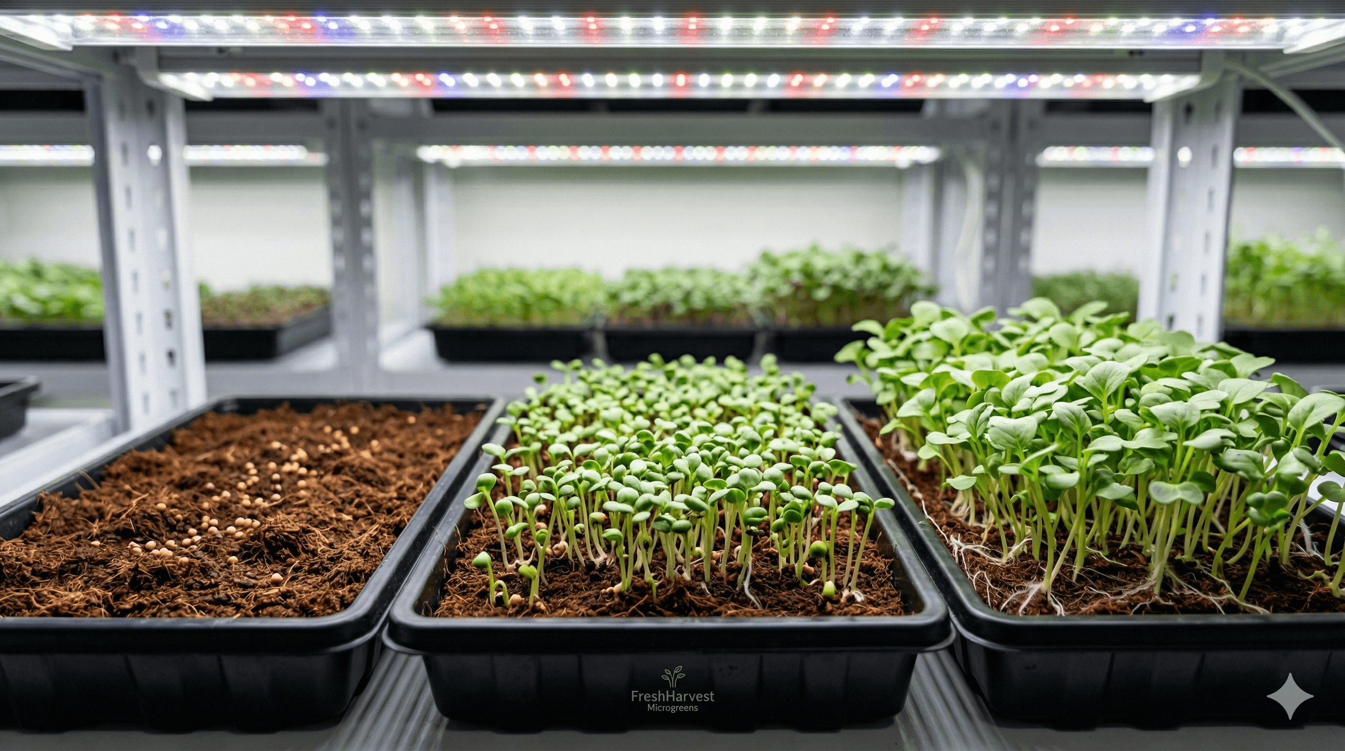 Mustard microgreens — fresh close-up