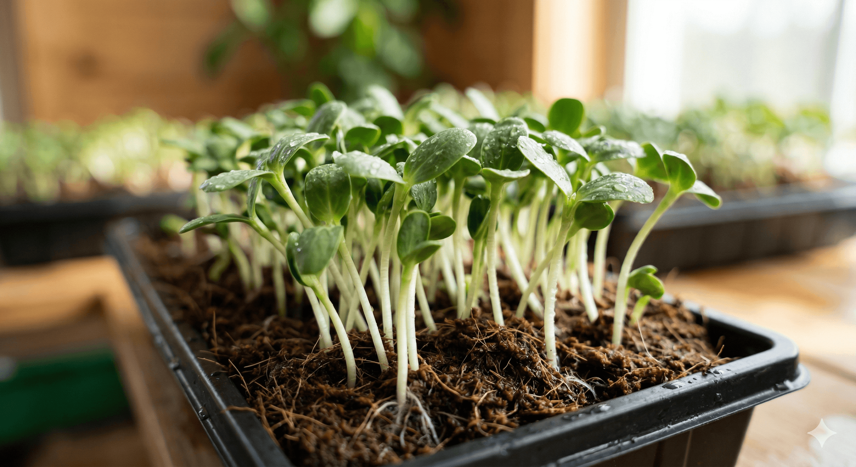 Sunflower microgreens — fresh close-up